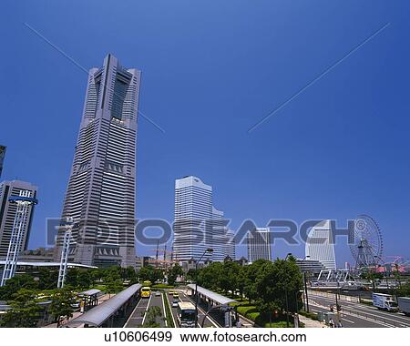 Several Buildings and Skyscrapers Lined Up Next to Each Other, Front View, Yokohama City, Kanagawa Prefecture, Japan View Large Photo Image Stock Photo - Several Buildings and Skyscrapers Lined Up Next to Each Other, Front View, Yokohama City, Kanagawa Prefecture, Japan. Fotosearch