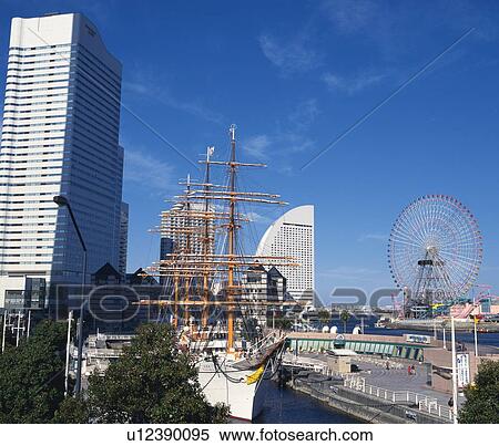 the Nihonmaru Ship, Surrounded by the Landmark Tower, the Ferris Wheel and the Intercontinental Hote, Yokohama City, Kanagawa Prefecture, Japan View Large Photo Image Stock Photography - the Nihonmaru Ship, Surrounded by the Landmark Tower, the Ferris Wheel and the Intercontinental Hote, Yokohama City, Kanagawa Prefecture, Japan. Fotosearch