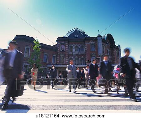 Picture - Commuting business people. Fotosearch