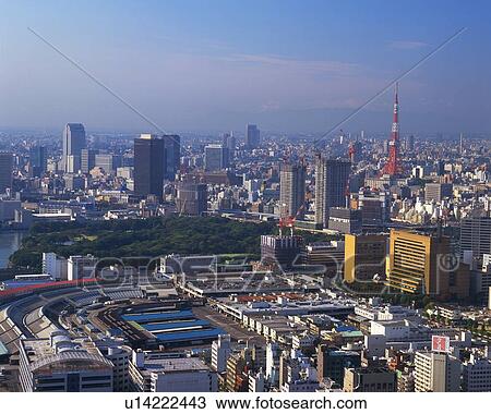 Scenery of Tokyo and Tokyo tower View Large Photo Image Stock Image - Scenery of Tokyo and Tokyo tower. Fotosearch