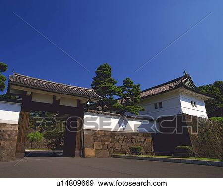 Stock Photo - The Imperial Palace Plaza, Sakurada gate. Fotosearch