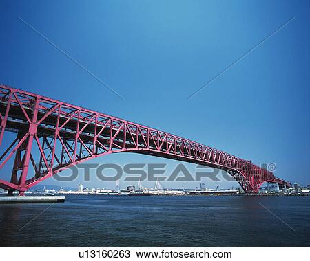 Minato oohashi bridge View Large Photo Image Stock Image - Minato oohashi bridge. Fotosearch