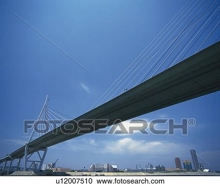 Tempozan oohashi bridge View Large Photo Image Stock Image - Tempozan oohashi bridge. Fotosearch