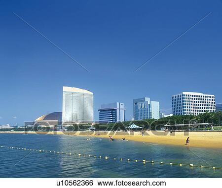 Stock Photograph - Momochihama in Fukuoka. Fotosearch