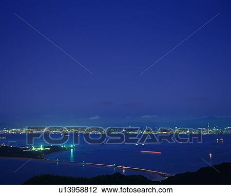 Night View, Momochihama in Fukuoka View Large Photo Image Stock Image - Night View, Momochihama in Fukuoka. Fotosearch