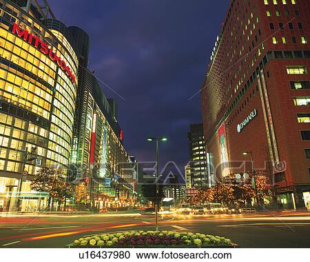 Night View, Watanabedori in Fukuoka View Large Photo Image Stock Image - Night View, Watanabedori in Fukuoka. Fotosearch