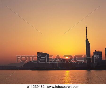 Sunrise, Momochihama in Fukuoka View Large Photo Image Stock Image - Sunrise, Momochihama in Fukuoka. Fotosearch
