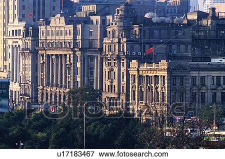 a Huge Western-styled Building With Several Flags, Side View, Shanghai, China View Large Photo Image Stock Photo - a Huge Western-styled Building With Several Flags, Side View, Shanghai, China. Fotosearch