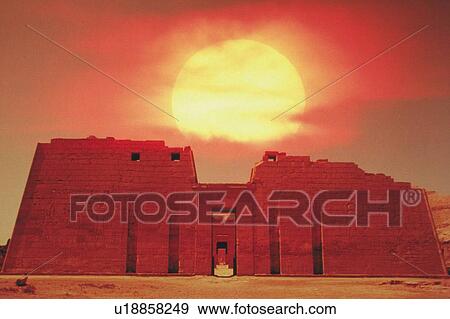 Stock Photo - A Ruin and the sun, Egypy, Composite. Fotosearch