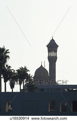 Picture - A stone palace, Egypt, Silhouette, Low Angle View. Fotosearch