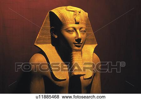 Stock Photo - A stone statue, Egypt, Low Angle View. Fotosearch