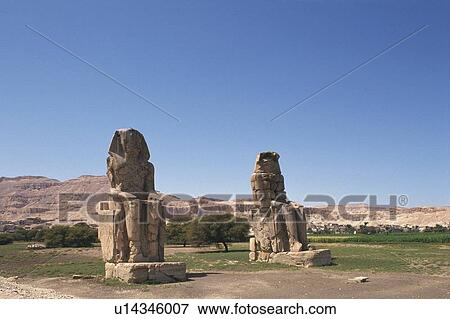 Colossi of Memnon, Egypt, Low Angle View View Large Photo Image Stock Photo - Colossi of Memnon, Egypt, Low Angle View. Fotosearch