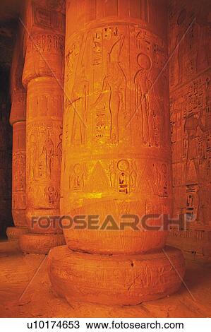 Stock Image - Columns, Egypt, Low Angle View. Fotosearch