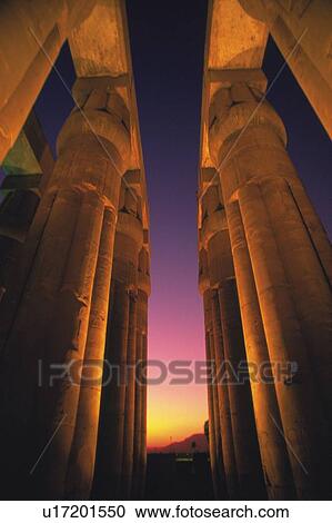 Stock Image - Columns, Egypt, Low Angle View. Fotosearch