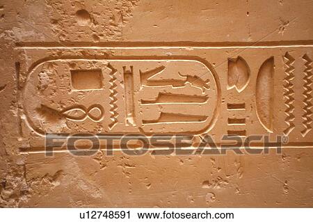 Stock Image - Hieroglyphs, Egypt, Close Up. Fotosearch