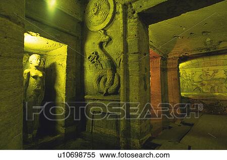Stock Photography - Inside a tomb, Egypt, Low Angle View. Fotosearch