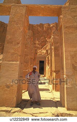 Stock Photo - Mortuary Temple of Queen Hatsheptsut, Egypt, Low Angle View. Fotosearch