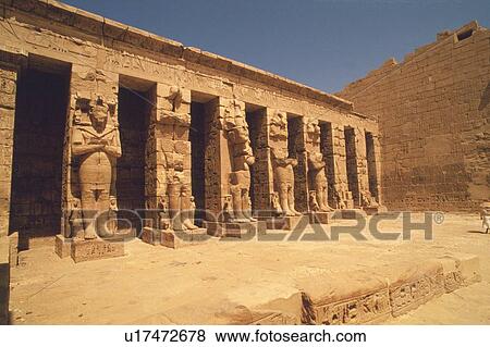 Stock Photo - Mortuary Temple of Ramses, Egypt, Low Angle View. Fotosearch