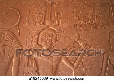 Stock Photo - Wall relief inside a tomb, Egypt, Close Up. Fotosearch