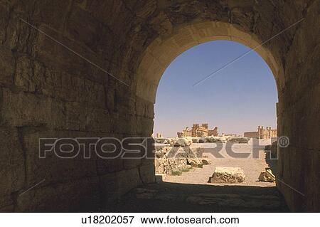Stock Photo - A tunnel in the site of Palmyra, Syria, Low Angle View. Fotosearch