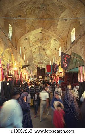 Stock Image - An arcade, Iran, Low Angle View, Blurred Motion. Fotosearch