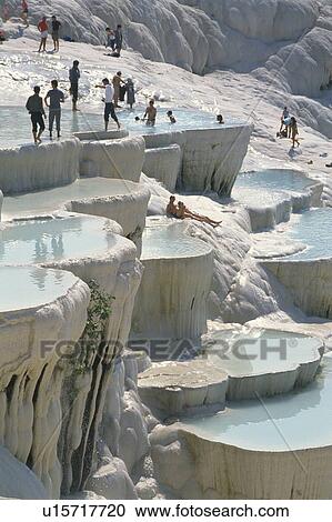 Hot spring of Pamukkale, Turkey, High Angle View View Large Photo Image Stock Image - Hot spring of Pamukkale, Turkey, High Angle View. Fotosearch