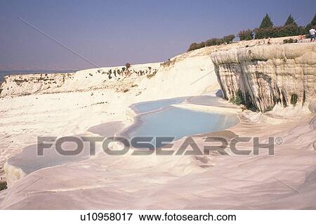 Hot spring of Pamukkale, Turkey, High Angle View View Large Photo Image Stock Photo - Hot spring of Pamukkale, Turkey, High Angle View. Fotosearch