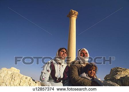 Nomad family, Syria, Low Angle View View Large Photo Image Picture - Nomad family, Syria, Low Angle View. Fotosearch