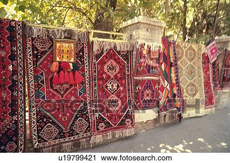 Stock Image - Persian carpets, Iran, High Angle View. Fotosearch