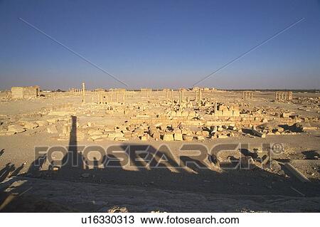 Shadows of the site of Palmyra, Syria, High Angle View View Large Photo Image Stock Image - Shadows of the site of Palmyra, Syria, High Angle View. Fotosearch