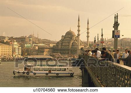 The mosque and Galata bridge, Turkey, Low Angle View View Large Photo Image Stock Image - The mosque and Galata bridge, Turkey, Low Angle View. Fotosearch
