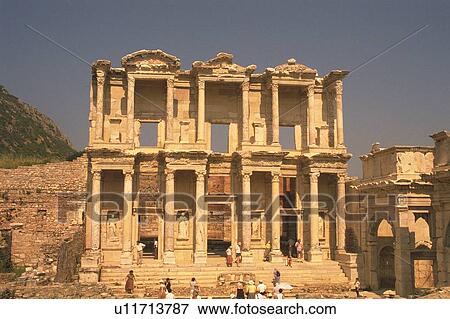 Stock Photo - The site of Ephesos, Turkey, Low Angle View. Fotosearch
