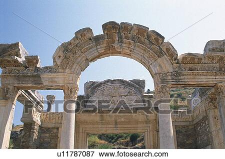 Stock Photo - The site of Ephesos, Turkey, Low Angle View. Fotosearch
