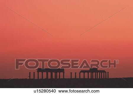 The site of Palmyra in silhouette, Syria, Low Angle View View Large Photo Image Stock Image - The site of Palmyra in silhouette, Syria, Low Angle View. Fotosearch
