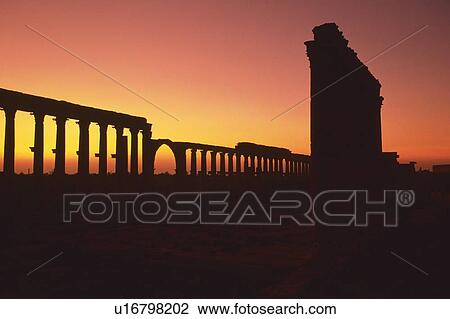 The site of Palmyra in silhouette, Syria, Low Angle View View Large Photo Image Stock Image - The site of Palmyra in silhouette, Syria, Low Angle View. Fotosearch