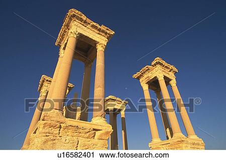 The site of Palmyra, Syria, Low Angle View View Large Photo Image Stock Image - The site of Palmyra, Syria, Low Angle View. Fotosearch
