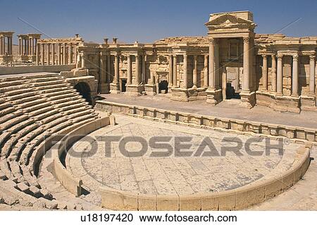 Stock Image - The site of Palmyra, Syria, Low Angle View. Fotosearch