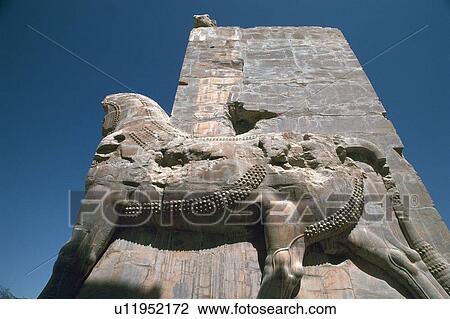 Stock Image - The site of Persepolis, Iran, Low Angle View. Fotosearch