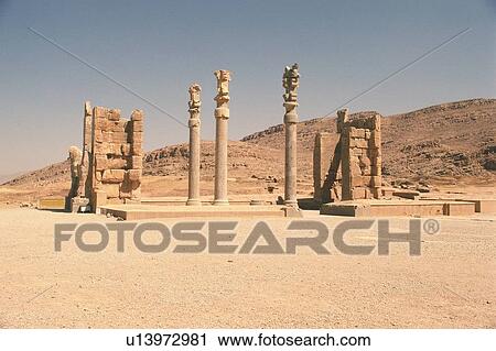 Stock Image - The site of Persepolis, Iran, Low Angle View. Fotosearch