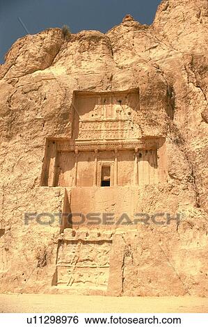 Stock Photograph - Wall relief from the site of Persepolis, Iran, Low Angle View. Fotosearch