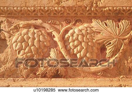 Stock Photography - Wall Reliefs from the site of Palmyra, Syria, Close Up. Fotosearch