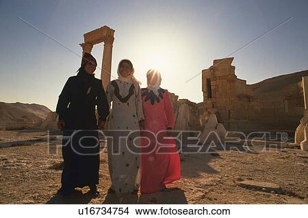 Women of Palmyra, Syria, Low Angle View View Large Photo Image Picture - Women of Palmyra, Syria, Low Angle View. Fotosearch