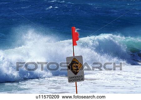 a Huge Wave and a Warning Sign, High Angle View, Hawaii, USA View Large Photo Image Stock Photo - a Huge Wave and a Warning Sign, High Angle View, Hawaii, USA. Fotosearch