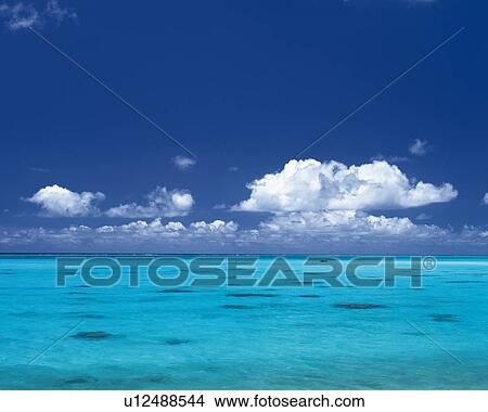 Blue Sea View Large Photo Image Picture - Blue Sea. Fotosearch