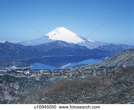 Stock Image - Mt. Fuji from Mt. Daikan, Hakone town, Kanagawa prefecture, Japan. Fotosearch