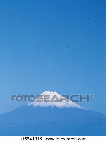 Stock Photograph - Mt. Fuji under the blue sky, Shuzenji town, Shizuoka prefecture, Japan, copy space. Fotosearch