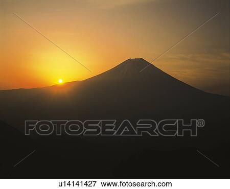 The sunrise and Mt. Fuji, Fujinomiya city, Shizuoka prefecture, Japan, copy space View Large Photo Image Stock Photo - The sunrise and Mt. Fuji, Fujinomiya city, Shizuoka prefecture, Japan, copy space. Fotosearch