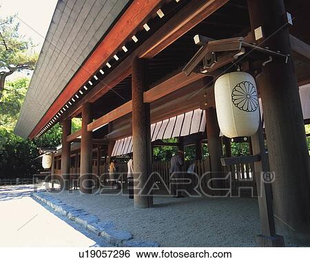 Stock Photograph - Atsuta Shrine, Nagoya City, Japan, Side View, Pan Focus. Fotosearch