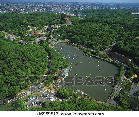 Stock Image - Higashiyama Zoo and Botanical Gardens, Nagoya City, Japan, High Angle View, Pan Focus. Fotosearch