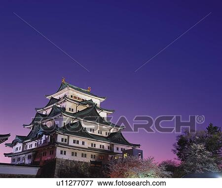 Stock Photo - Nagoya Castle, Nagoya City, Japan, Low Angle View, Pan Focus. Fotosearch